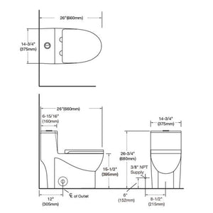 English Elm 1.1/1.6 Gpf One-piece Elongated Ceramic Toilet Skirted Base Comfort Height Soft Close B2724P248740