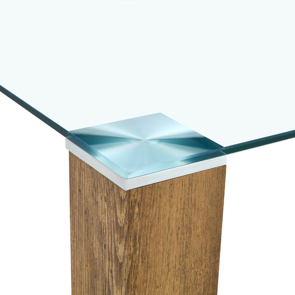 English Elm Table And Chair Set - Modern 49.6" Tempered Glass Dining Table With 4 Comfortable Black Linen Chairs W1151S03515-GIGA