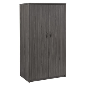 OSP Home Furnishings 65' 65 Inch Tall Two Door Storage Cabinet with Five Adjustable Shelves for Garage or Office NAP-156-SGW