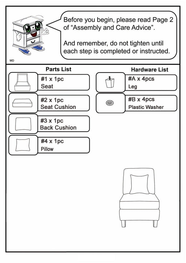 English Elm Living Armless Chair Gray Chenille Transitional Accent with Tapered Wood Legs, Pillows & High-Density Foam Cushions B2741P305625
