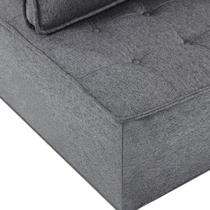 English Elm The dark gray modular linen sofa with solid wood frame — customizable, durable, Nordic style, perfect for small spaces W3612P395723