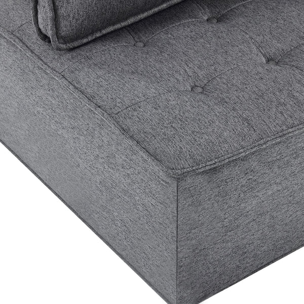 English Elm The dark gray modular linen sofa with solid wood frame — customizable, durable, Nordic style, perfect for small spaces W3612P395723