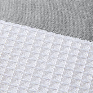 JLA Home Madison Park - Shower Waffle Curtain with Scotchgard Water-Repellent Finish, Textured Stripe Design for Spa Bathrooms Grey MP70-8547