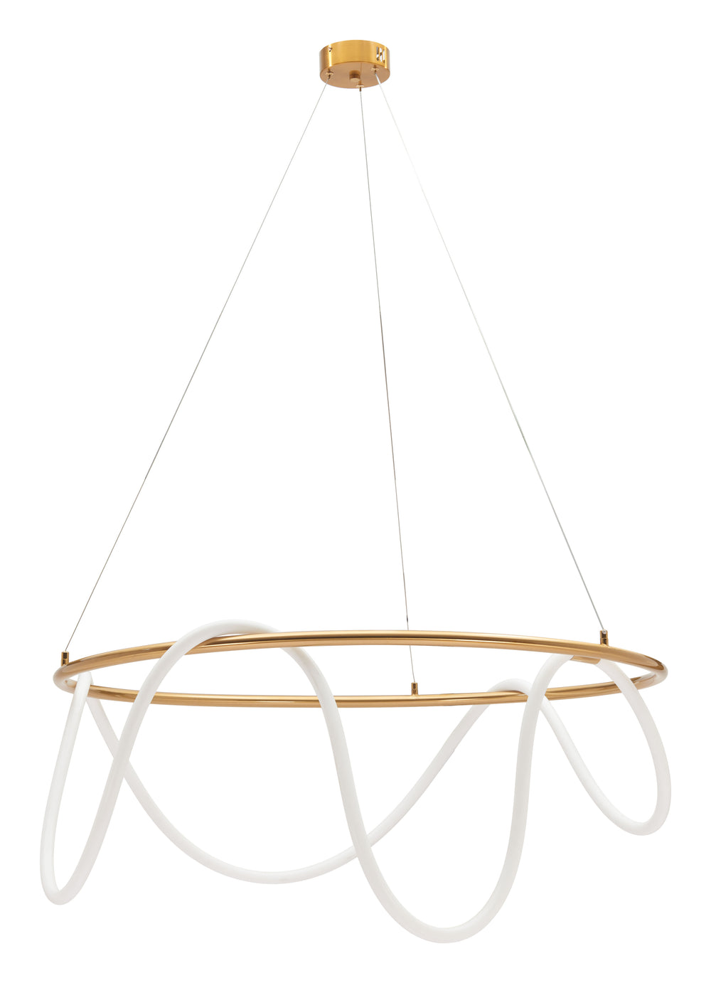 Zuo Modern Wiber Ceiling Lamp - Modern Brass Design With Flexible Led Tube For Versatile Illumination & Style Brass Steel,Silicone 56166-zuo-modern