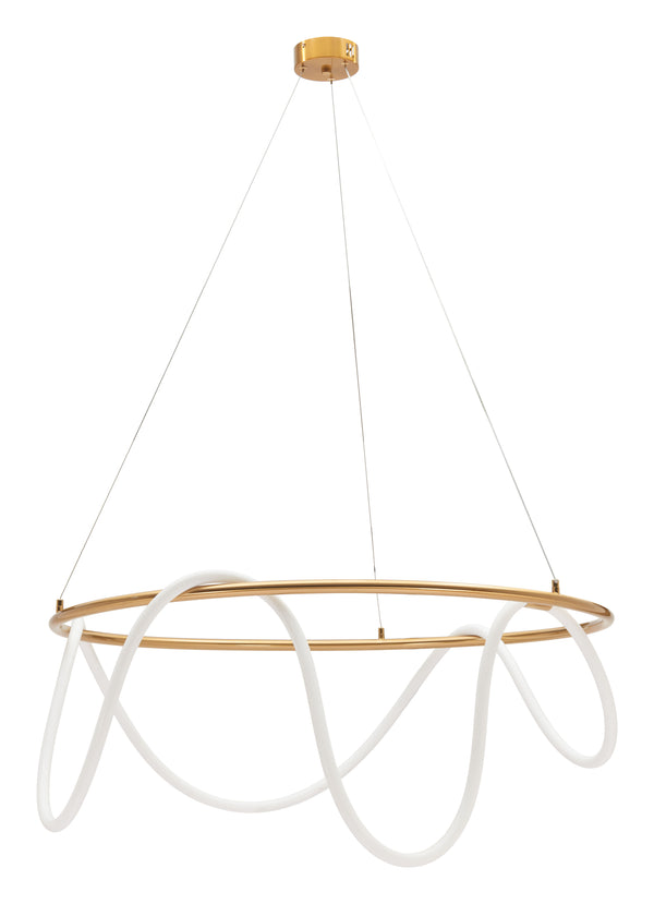 Zuo Modern Wiber Ceiling Lamp - Modern Brass Design With Flexible Led Tube For Versatile Illumination & Style Brass Steel,Silicone 56166-zuo-modern