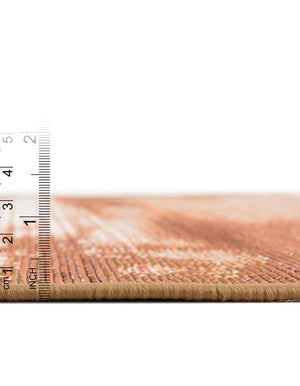 Unique Loom Outdoor Modern Shore Machine Made Abstract Rug Brown, Beige/Gray 8' 0" x 8' 0"