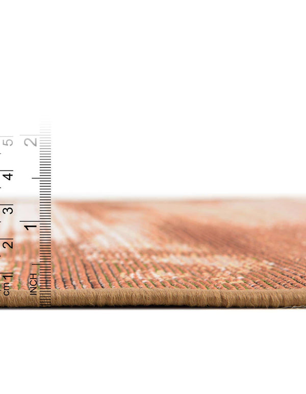 Unique Loom Outdoor Modern Shore Machine Made Abstract Rug Brown, Beige/Gray 8' 0" x 8' 0"