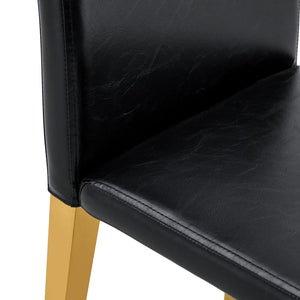 English Elm Table and Chair Set Extendable Round Mdf Top Gold Legs Four Pu Dining Seats Black,White+Gold W1151S04830