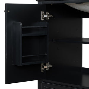 English Elm 30" Bathroom Vanity With Sink Combo - Modern Black Cabinet, Spacious Storage & Durable Design SY999606AAB-6