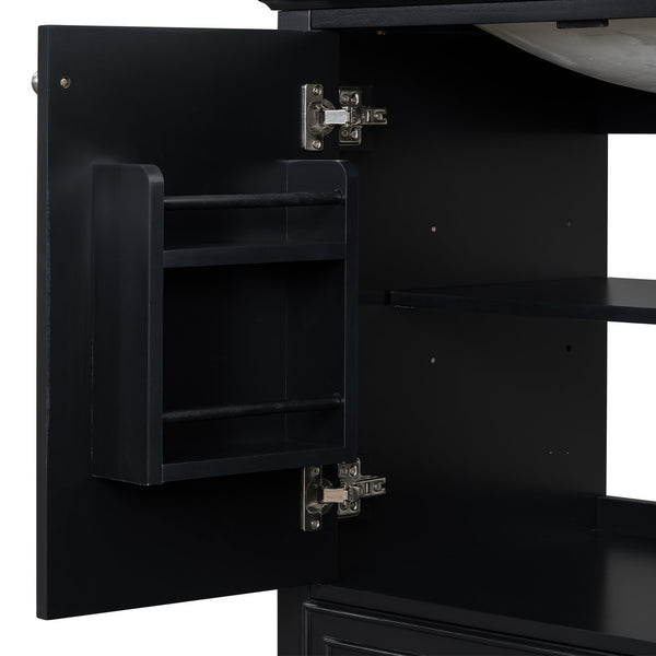 English Elm 30" Bathroom Vanity With Sink Combo - Modern Black Cabinet, Spacious Storage & Durable Design SY999606AAB-6