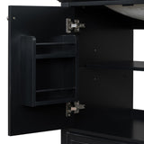 English Elm 30" Bathroom Vanity With Sink Combo, Multi-Functional Bathroom Cabinet With Doors and Drawer, Solid Frame and Mdf Board, Black