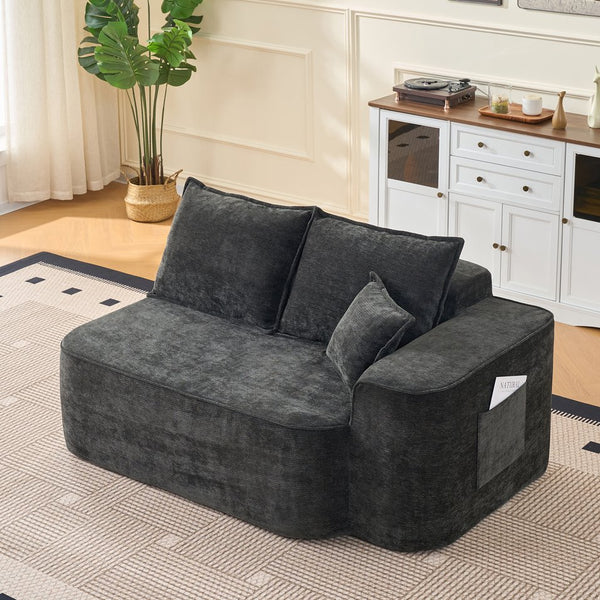 English Elm L Shaped Chenille Sectional with Deep Seats Modular Cloud Sofa for Living Room W3163S00104
