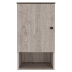 English Elm St. Angelo Grey Medicine Cabinet with Soft-Close Door, Engineered Wood, Two Internal Shelves & Open Shelf B200P188849
