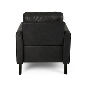English Elm Chair Low Profile Club Seat Birch Frame Microfiber Upholstery Modern Living Room 63565.00MFBLK