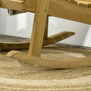 English Elm Outsunny Solid Fir Porch Rocker with Slatted Back and Arms for Patio or Sunroom W2225P174328