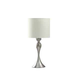 English Elm 24.5" Bailey Brushed Silver Modern Table Lamp – Elegant Candlestick Design With Off-White Shade B072P222432