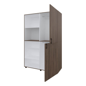 English Elm Ollie modern 2-door wardrobe with open shelving, scratch-resistant finish, roomy hanging space and shelves Multicolor 53 L x 23 W x 6 H B128S00191