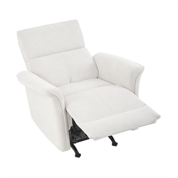 English Elm Manual Rocker Recliner Chair - Plush Gray Velvet Glider For Small Spaces, Home Theater & Nurseries W1028S00047