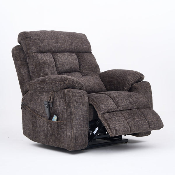 English Elm Old Age Electric Lift Recliner - Plush Velvet Chair With Dual Motors, Massage, Heat & 180° Recline W547S00052
