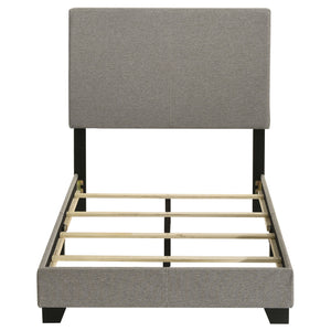 English Elm Efram Upholstered Twin Bed with Padded Headboard and Matte Black Wood Legs B062P441117