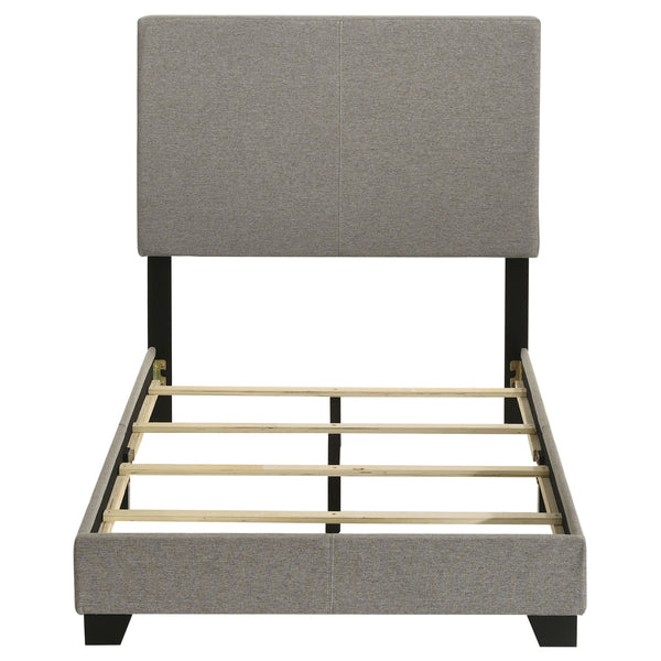 English Elm Efram Upholstered Twin Bed with Padded Headboard and Matte Black Wood Legs B062P441117