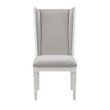 Chic Gray & White Padded Side Chairs, Set of 2 - Elegant, Comfortable Dining