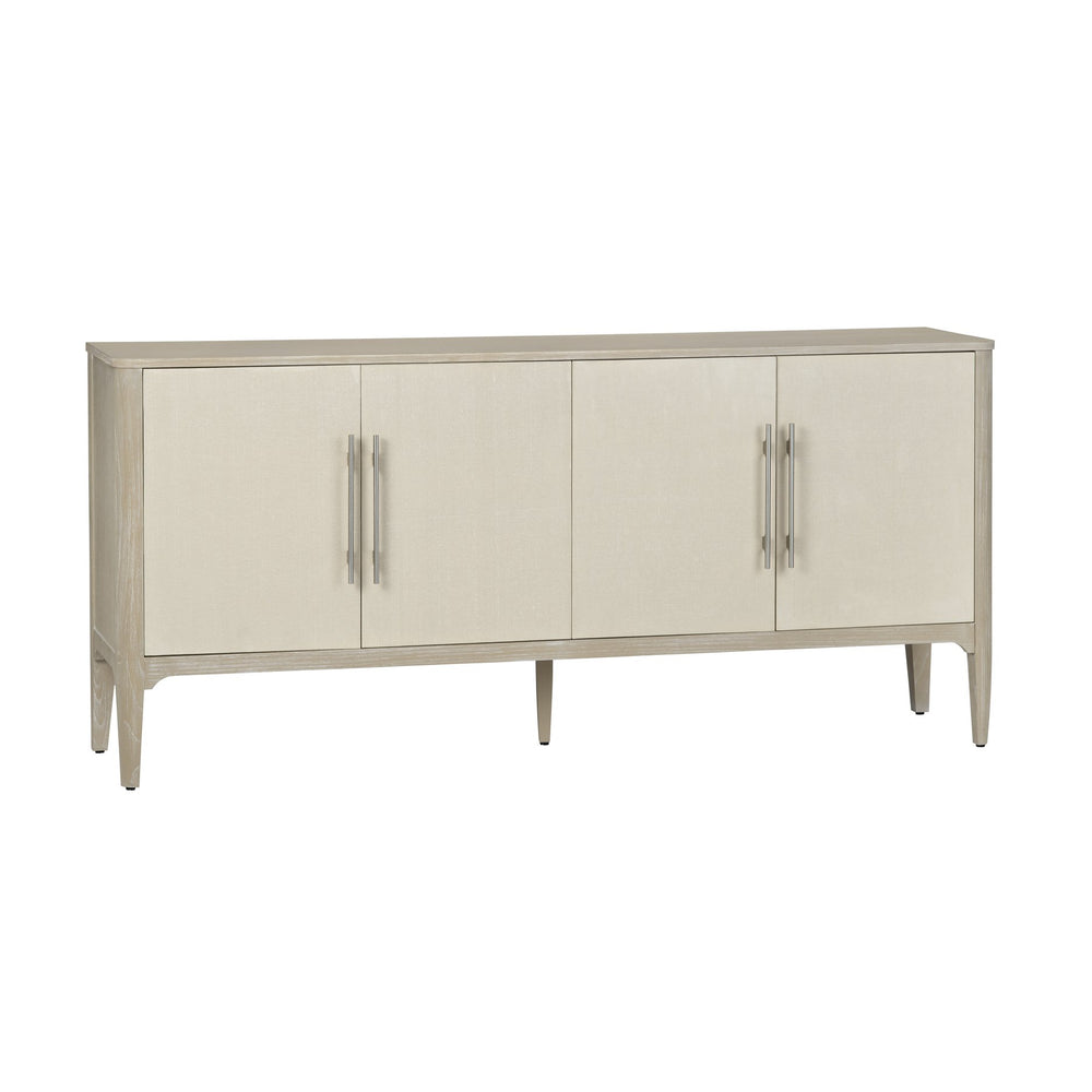 Crestview Collection Transitional Elegant Media Credenza - Stylish Rubberwood Tv Stand With Adjustable Shelves & Doors Beige Solid Wood Cvfdr1158
