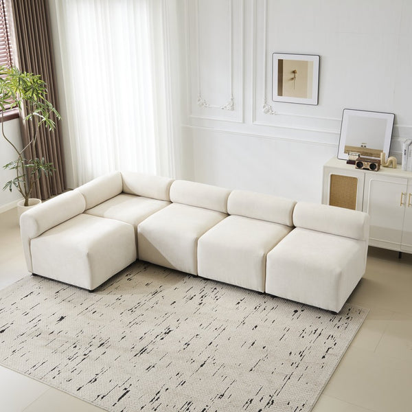 English Elm Christopher Knight Home® - Evelyn 5-Piece Modular Chenille Sectional Sofa - Stylish, Versatile Comfort For Modern Living Spaces N773IS00023B