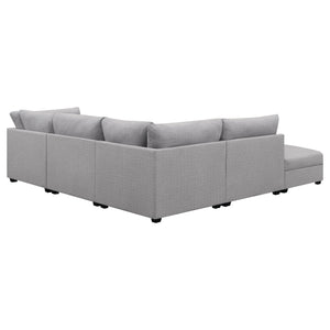 English Elm Lafayette Modular Sectional Sofa with Storage Ottoman and Feather Down Cushions B062S01444