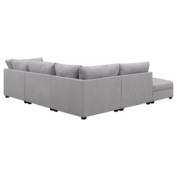 English Elm Lafayette Modular Sectional Sofa with Storage Ottoman and Feather Down Cushions B062S01444