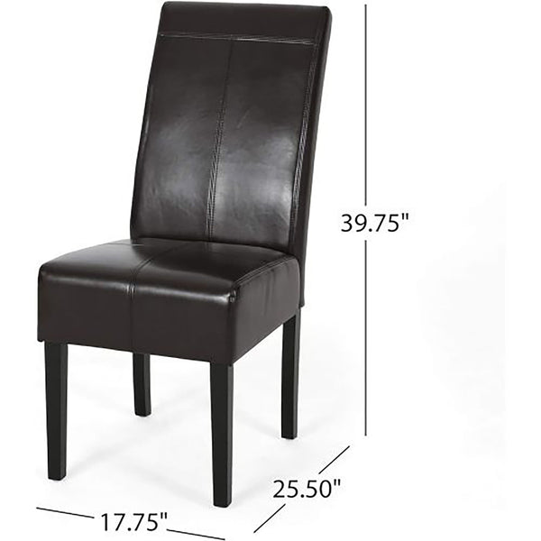 English Elm Pertica Upholstered Dining Chairs with T-stitch Detail Set of Two Modern Wood Leg N769P368552Z
