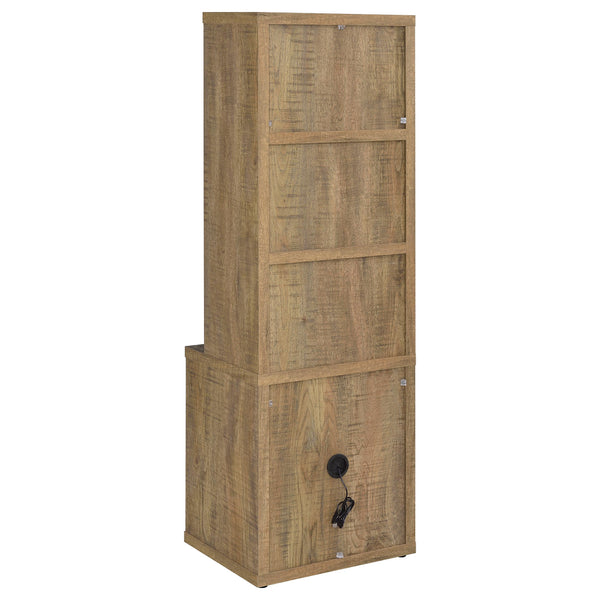 English Elm Geary Mango 3-Shelf Bookcase with Lockable Top Drawer, USB Port, Engineered Wood, Display & Secure Storage B062P375563