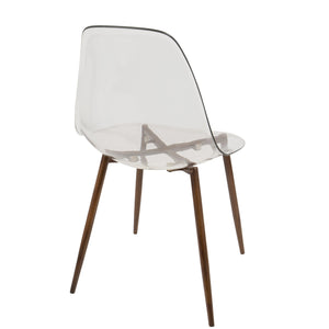 English Elm Clara Mid-Century Modern Dining Chair Set Of 2 - Stylish Clear Polycarbonate & Durable Metal Base B202P223880