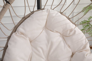 English Elm Outdoor Garden Rattan Egg Swing Chair - Cozy Hanging Chair With Cushions For All-Weather Comfort W2500P362177-GIGA