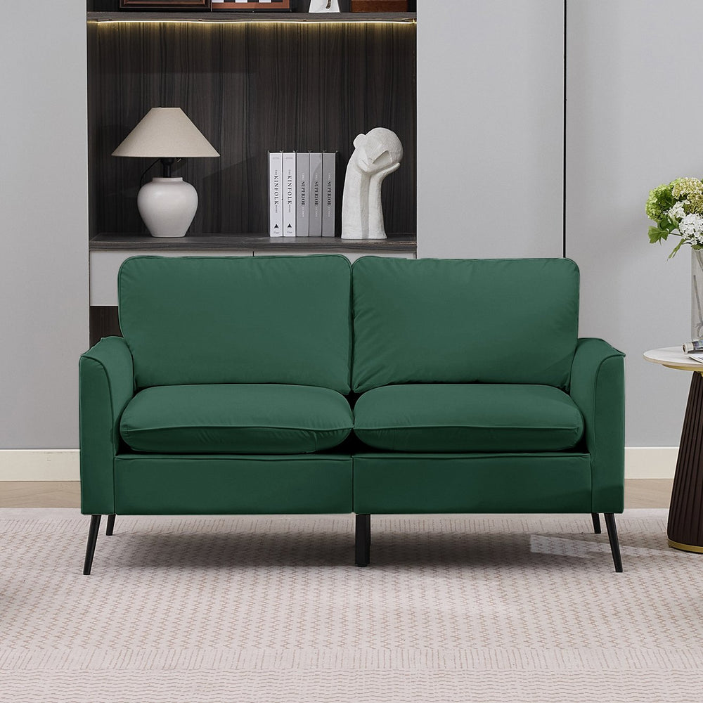 English Elm Ts Cat Paw Faux Leather Accent Chair Nordic Retro Loveseat with Lumbar Support Green W2311S00011
