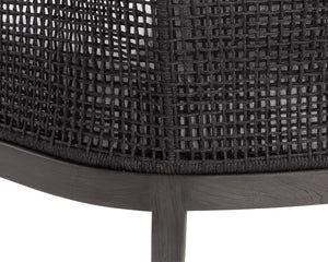 Sunpan Capri Lounge Chair - Stylish Outdoor Seating with Durable Teak Base and Weather-Resistant Fabric Smoke Grey / Copacabana Marble