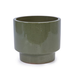 English Elm 3 Pieces Ceramic Flowerpot Set - Handcrafted Antique Light Green Planters For Stylish Spaces W3273P321545
