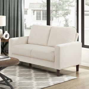 English Elm Modern 2-Piece Sofa Set - Cozy Beige Corduroy Upholstered Loveseat & 3-Seater For Stylish Living Rooms B011S01831