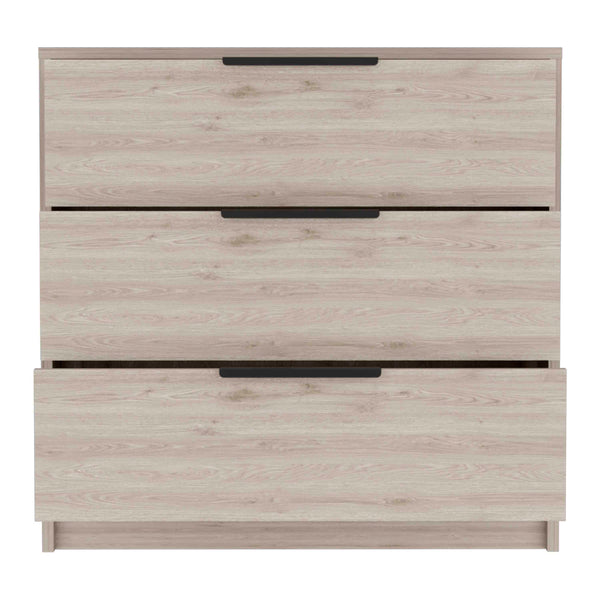 English Elm Dresser 3-Drawer Compact Storage Solution In Light Gray - Stylish, Versatile & Modern Design B097132976