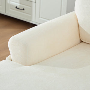 English Elm Modern Chenille Fabric Recliner Chaise Lounge Sofa with High-Resilience Foam, 550LB Capacity, Cozy Plush Backrest and Armrests for Living Room Relaxation Beige W395P371331