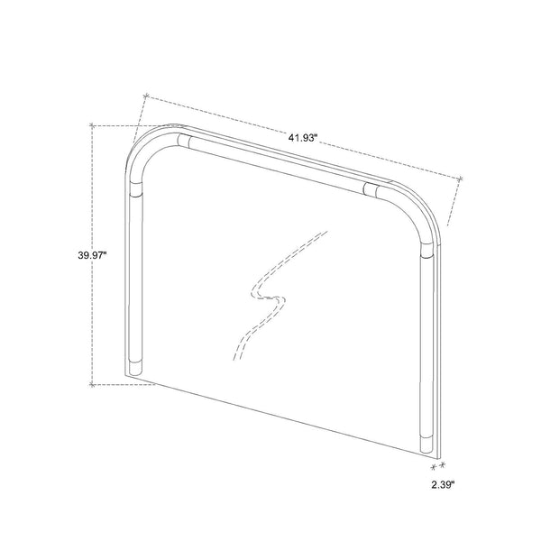 English Elm Nora Beige LED Dresser Mirror - Large Contemporary Solid Wood & MDF Frame, Rounded Edges, Attaches B201P409562
