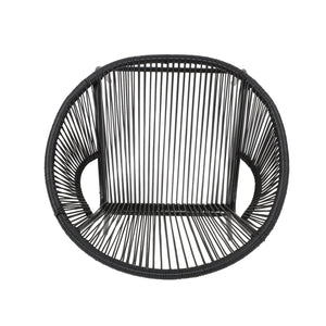 English Elm Christopher Knight Home® - 3 Piece Rattan Seating Group Black – Stylish PE Rattan + Iron Outdoor Patio Set, Durable Modern Mesh Design 66626.00BLK_66627.00BLK