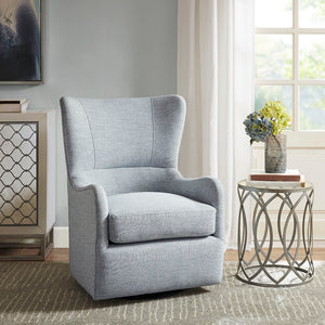 Madison Park Arianna Transitional Swivel Glider Chair MP103-0801 Light Blue