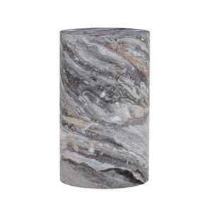 English Elm Simple Marble Textured Cylindrical Side Table Mdf Stone Look Accent for Modern Interiors W1151P291448
