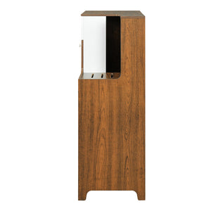 English Elm Modern Mdf Cat Litter Box Enclosure Side Table with Ventilated Storage Compartment Brown N752P394342D