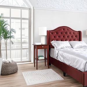 English Elm Charming Nightstand In Rich Cherry Finish - Compact, Stylish, And Perfect For Modern Bedrooms! B078112070