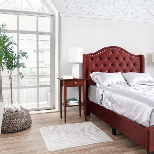 English Elm Charming Nightstand In Rich Cherry Finish - Compact, Stylish, And Perfect For Modern Bedrooms! B078112070