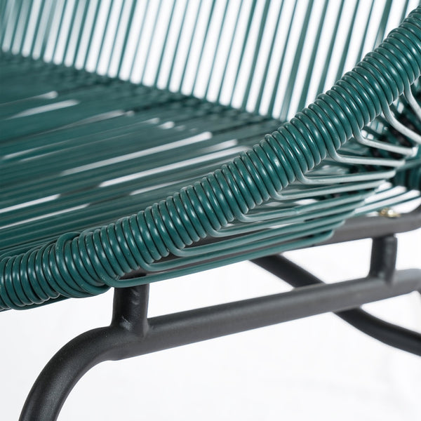 English Elm Condessa Outdoor Pe Rattan Loveseat Iron Frame Weather Resistant Patio Seating Teal N775P423051T