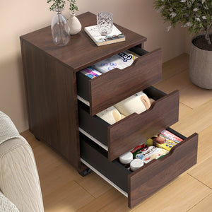 English Elm 3-drawer Rolling Wood File Cabinet with Locking Casters for Home Office Under Desk Brown T3623P434241