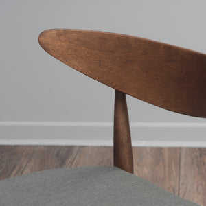 English Elm Christopher Knight Home® - Set Of 2 Retro Rubberwood Chairs With Ergonomic Backrest & Plush Cushions In Walnut & Gray N759P307037D